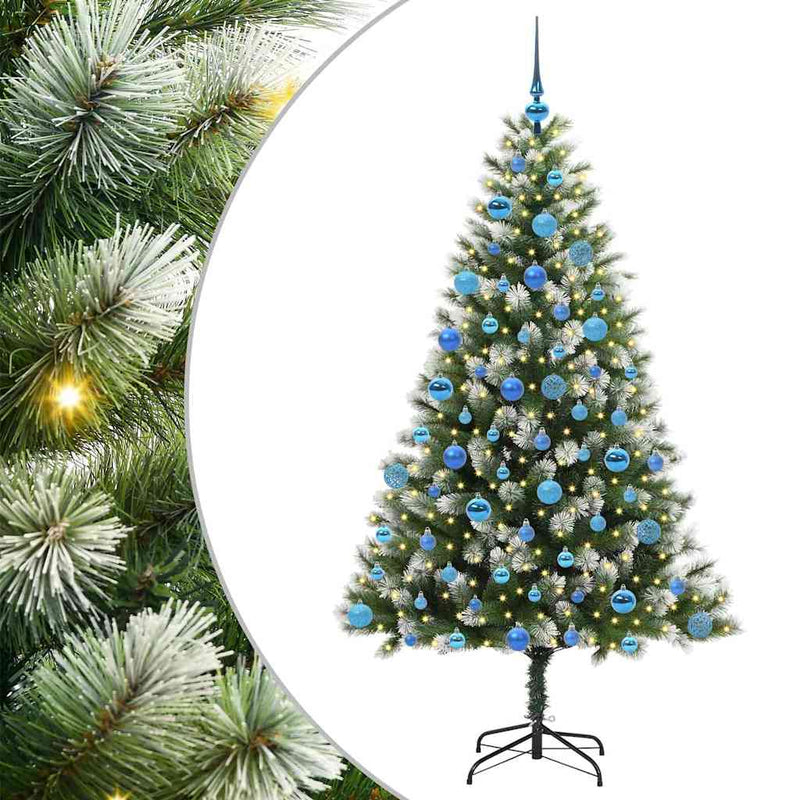 Load image into Gallery viewer, Vidaxl kunstmatige scharnierkerstboom met bedekte sneeuw 180 cm
