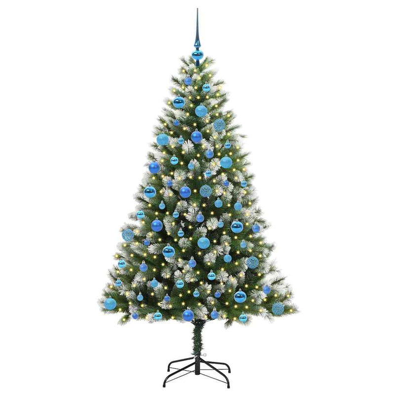Load image into Gallery viewer, Vidaxl kunstmatige scharnierkerstboom met bedekte sneeuw 180 cm
