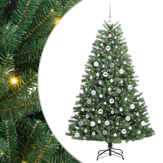 Vidaxl kunstmatige inklapbare kerstboom groen 180 cm pvc en metaal
