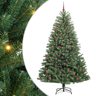 Vidaxl kunstmatige inklapbare kerstboom groen 210 cm pvc en metaal