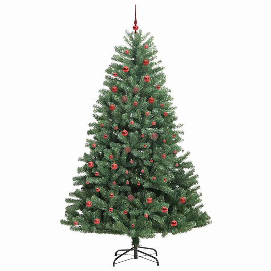 Vidaxl kunstmatige inklapbare kerstboom groen 210 cm pvc en metaal