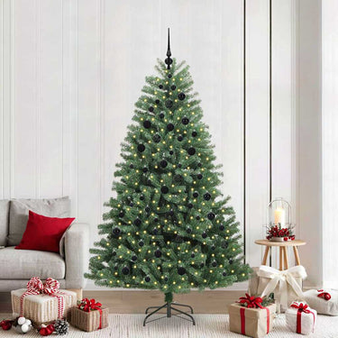 Vidaxl kunstmatige inklapbare kerstboom groen 210 cm pvc en metaal
