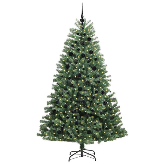 Vidaxl kunstmatige inklapbare kerstboom groen 210 cm pvc en metaal