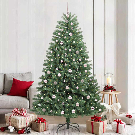 Vidaxl kunstmatige inklapbare kerstboom groen 210 cm pvc en metaal