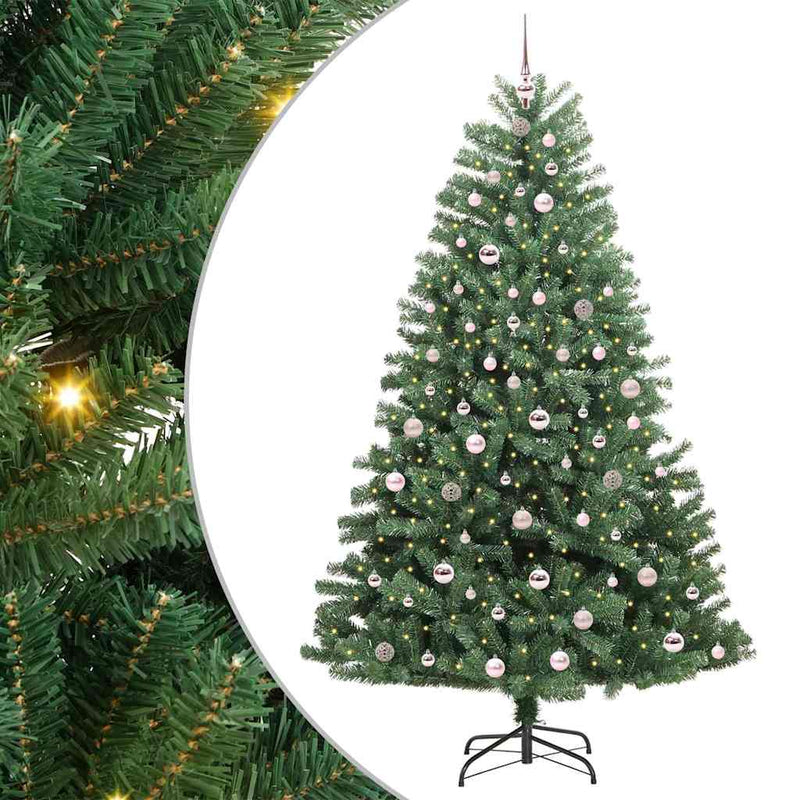 Load image into Gallery viewer, Vidaxl kunstmatige inklapbare kerstboom groen 210 cm pvc en metaal
