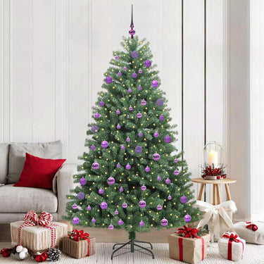 Vidaxl kunstmatige inklapbare kerstboom groen 210 cm pvc en metaal