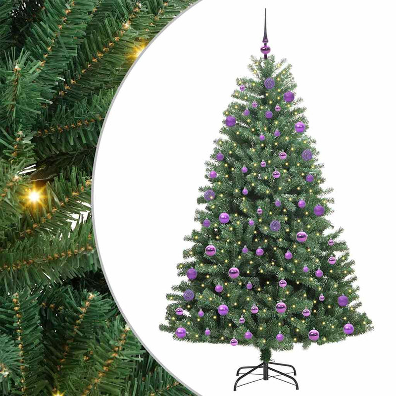 Load image into Gallery viewer, Vidaxl kunstmatige inklapbare kerstboom groen 210 cm pvc en metaal
