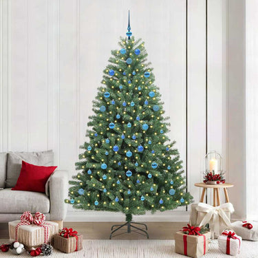 Vidaxl kunstmatige inklapbare kerstboom groen 210 cm pvc en metaal