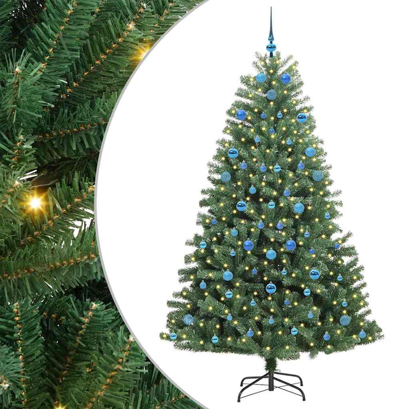 Load image into Gallery viewer, Vidaxl kunstmatige inklapbare kerstboom groen 210 cm pvc en metaal
