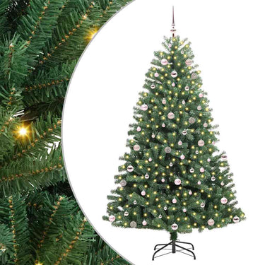 Vidaxl kunstmatige inklapbare kerstboom groen 240 cm pvc en metaal
