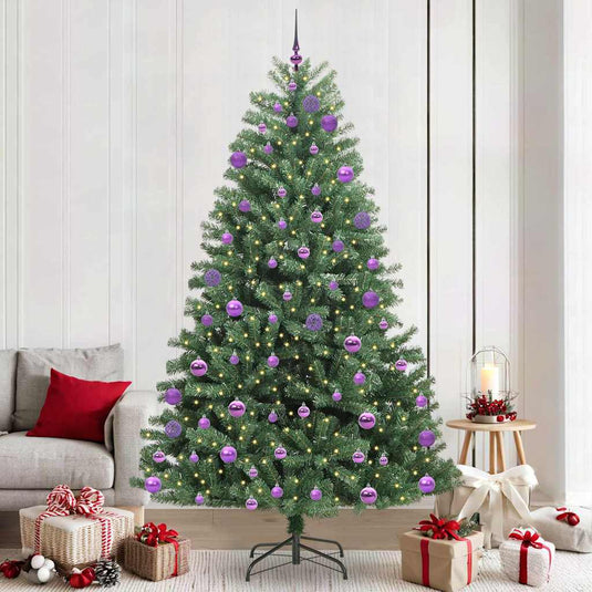 Vidaxl kunstmatige inklapbare kerstboom groen 240 cm pvc en metaal