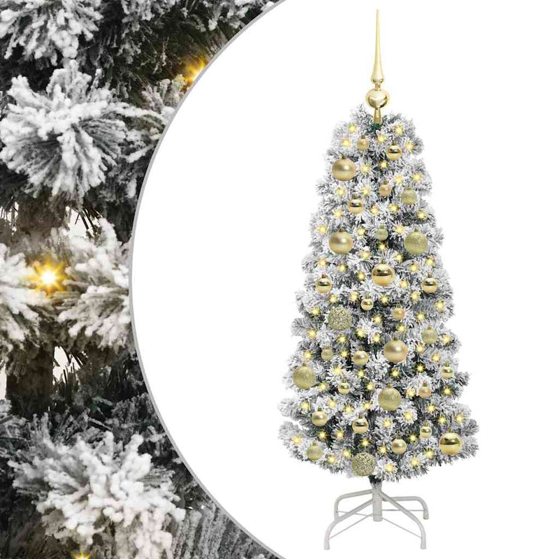 Load image into Gallery viewer, Vidaxl kunstmatige inklapbare kerstboom groen en wit 120 cm
