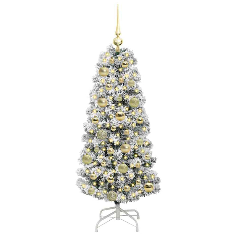 Load image into Gallery viewer, Vidaxl kunstmatige inklapbare kerstboom groen en wit 120 cm
