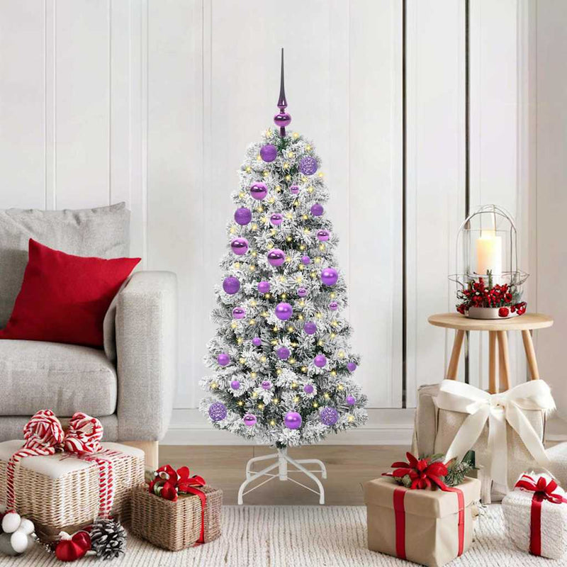 Load image into Gallery viewer, Vidaxl kunstmatige inklapbare kerstboom groen en wit 120 cm
