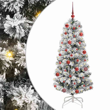Vidaxl kunstmatige inklapbare kerstboom groen en wit 150 cm