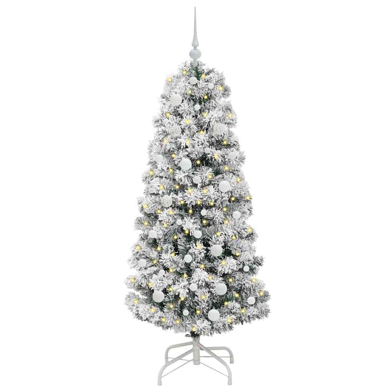 Load image into Gallery viewer, Vidaxl kunstmatige inklapbare kerstboom groen en wit 150 cm
