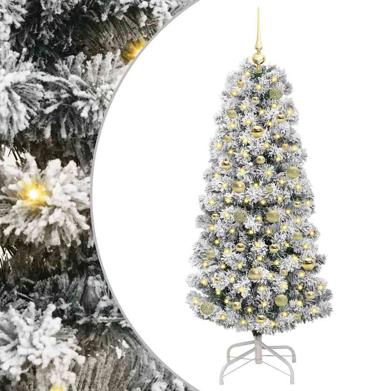 Load image into Gallery viewer, Vidaxl kunstmatige inklapbare kerstboom groen en wit 150 cm
