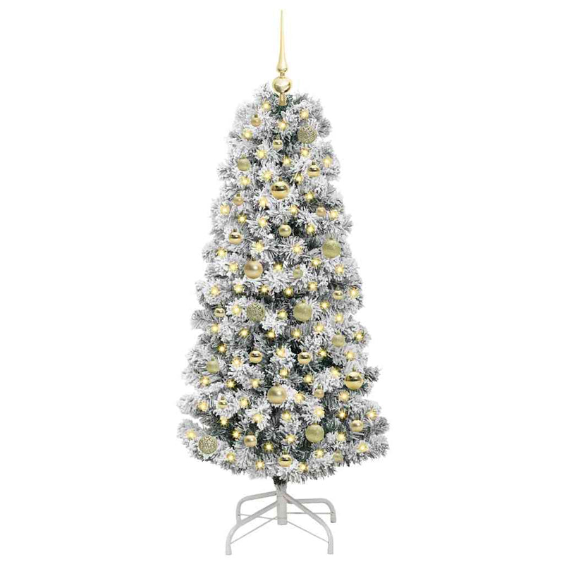 Load image into Gallery viewer, Vidaxl kunstmatige inklapbare kerstboom groen en wit 150 cm
