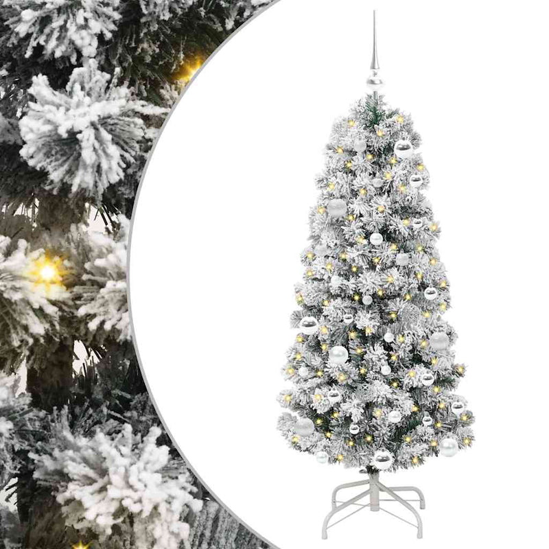 Load image into Gallery viewer, Vidaxl kunstmatige inklapbare kerstboom groen en wit 150 cm
