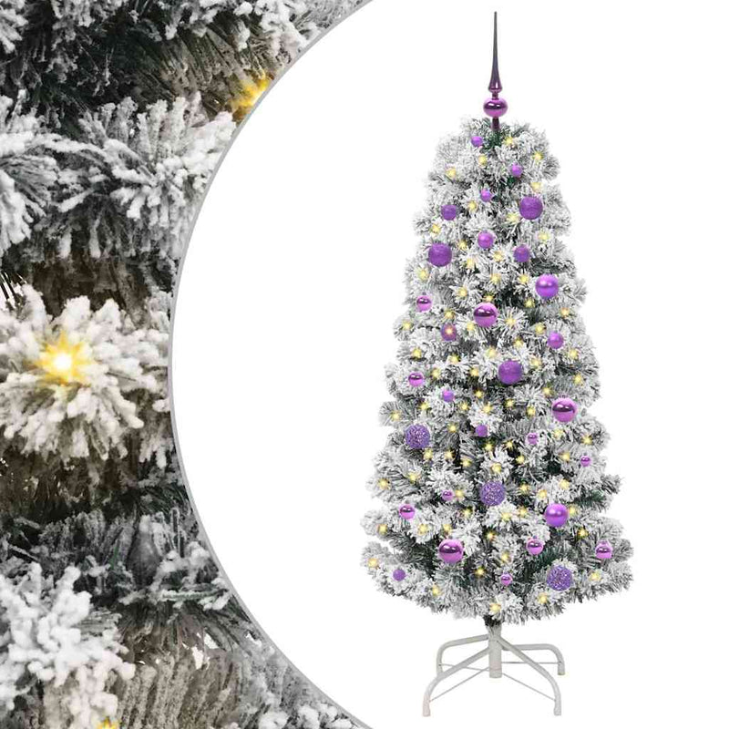 Load image into Gallery viewer, Vidaxl kunstmatige inklapbare kerstboom groen en wit 150 cm
