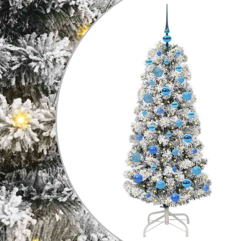 Load image into Gallery viewer, Vidaxl kunstmatige inklapbare kerstboom groen en wit 150 cm
