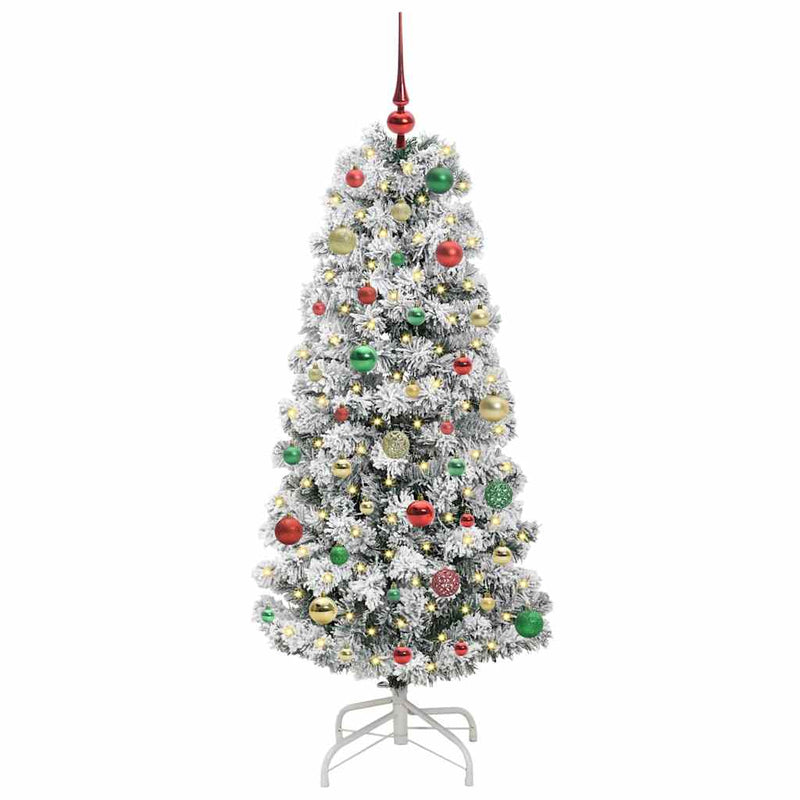 Load image into Gallery viewer, Vidaxl kunstmatige inklapbare kerstboom groen en wit 150 cm
