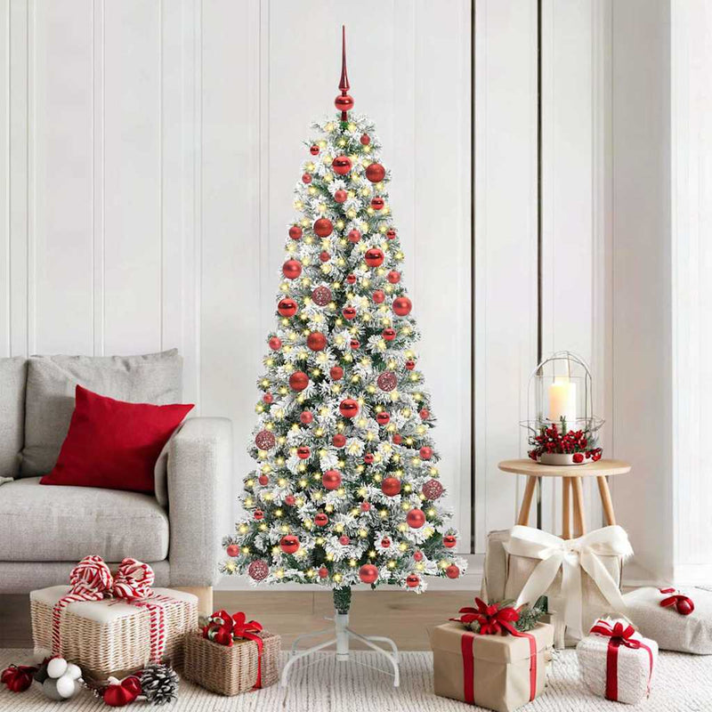 Load image into Gallery viewer, Vidaxl kunstmatige inklapbare kerstboom groen en wit 180 cm
