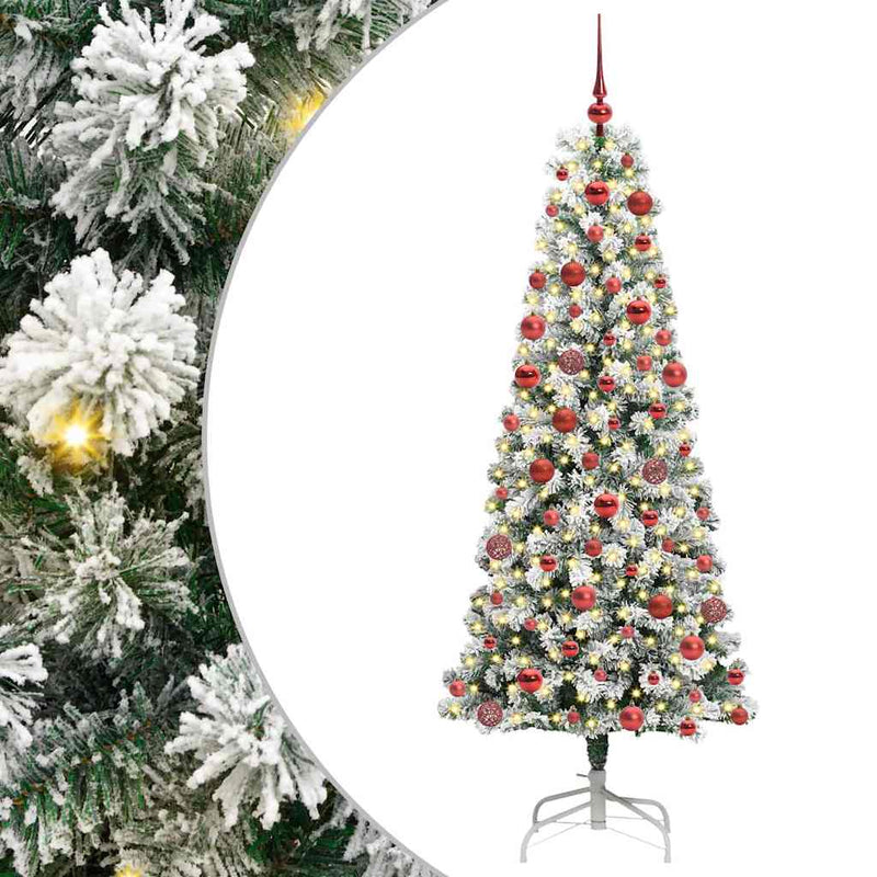 Load image into Gallery viewer, Vidaxl kunstmatige inklapbare kerstboom groen en wit 180 cm
