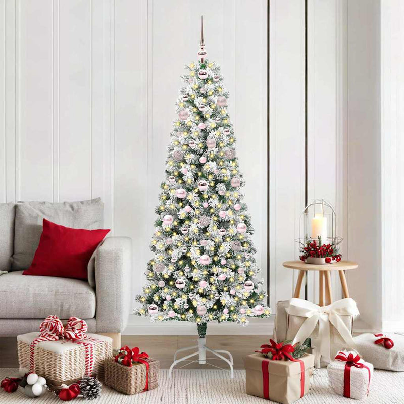 Load image into Gallery viewer, Vidaxl kunstmatige inklapbare kerstboom groen en wit 180 cm
