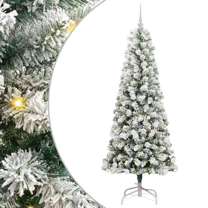 Load image into Gallery viewer, Vidaxl kunstmatige inklapbare kerstboom groen en wit 180 cm
