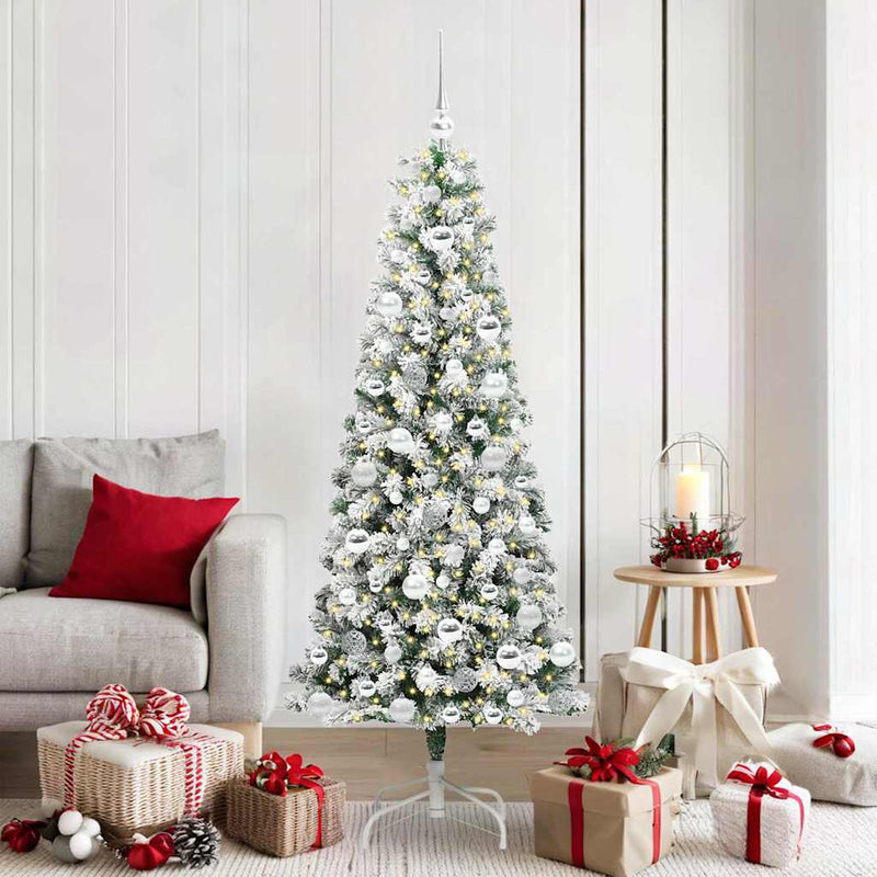 Load image into Gallery viewer, Vidaxl kunstmatige inklapbare kerstboom groen en wit 180 cm
