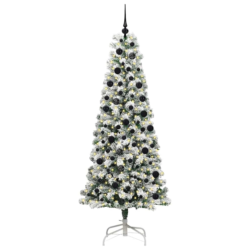 Load image into Gallery viewer, Vidaxl kunstmatige inklapbare kerstboom groen en wit 210 cm
