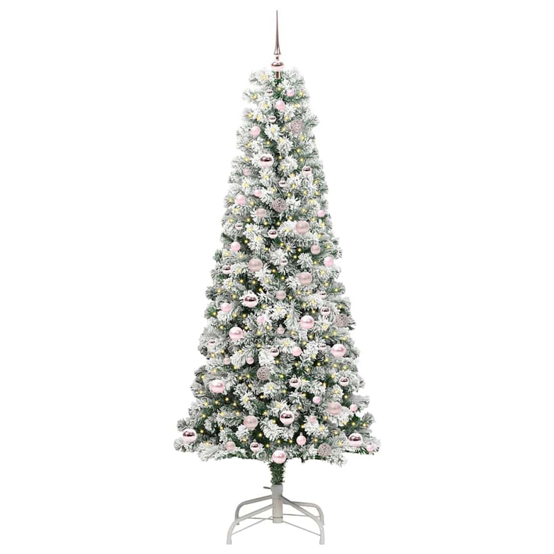Load image into Gallery viewer, Vidaxl kunstmatige inklapbare kerstboom groen en wit 210 cm
