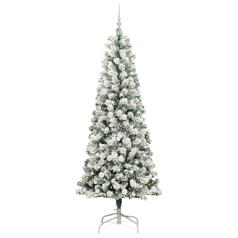 Load image into Gallery viewer, Vidaxl kunstmatige inklapbare kerstboom groen en wit 210 cm
