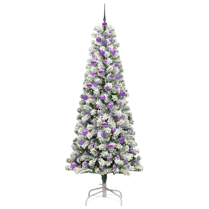 Load image into Gallery viewer, Vidaxl kunstmatige inklapbare kerstboom groen en wit 210 cm
