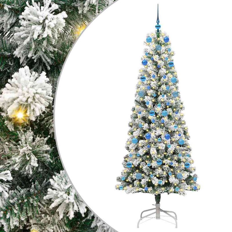 Load image into Gallery viewer, Vidaxl kunstmatige inklapbare kerstboom groen en wit 210 cm

