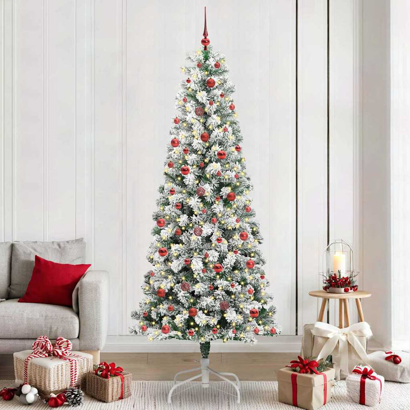 Load image into Gallery viewer, Vidaxl kunstmatige inklapbare kerstboom groen en wit 240 cm
