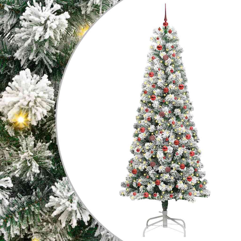 Load image into Gallery viewer, Vidaxl kunstmatige inklapbare kerstboom groen en wit 240 cm
