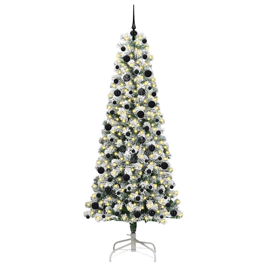 Vidaxl kunstmatige inklapbare kerstboom groen en wit 240 cm