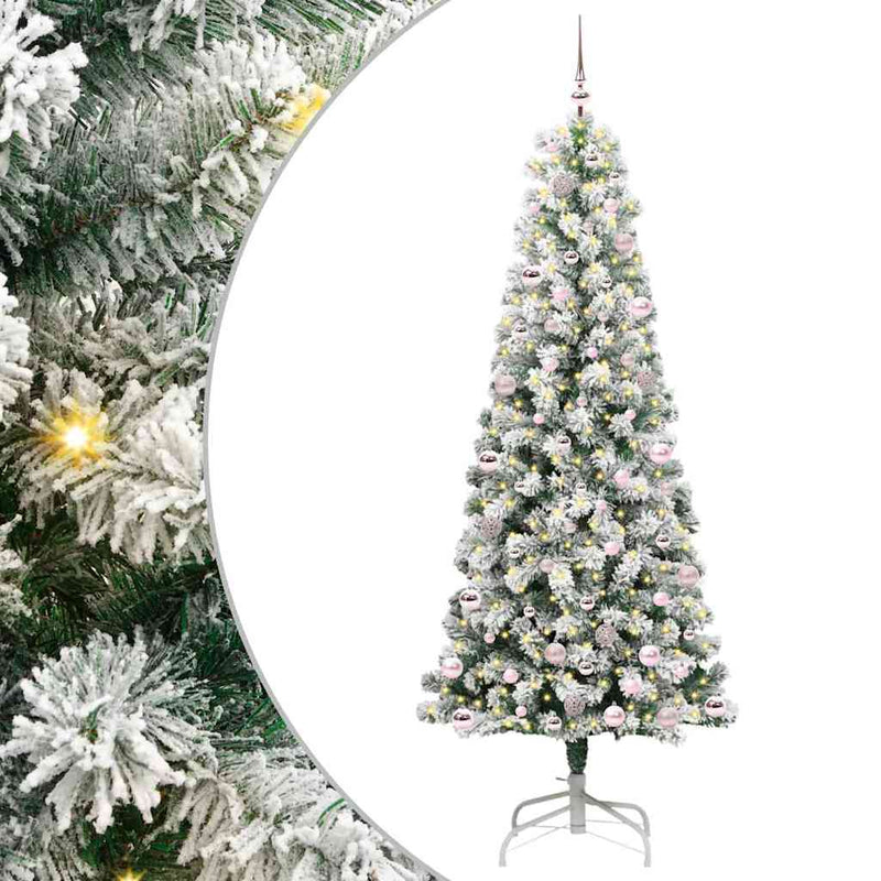 Load image into Gallery viewer, Vidaxl kunstmatige inklapbare kerstboom groen en wit 240 cm

