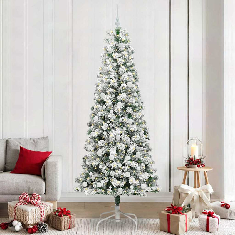 Load image into Gallery viewer, Vidaxl kunstmatige inklapbare kerstboom groen en wit 240 cm
