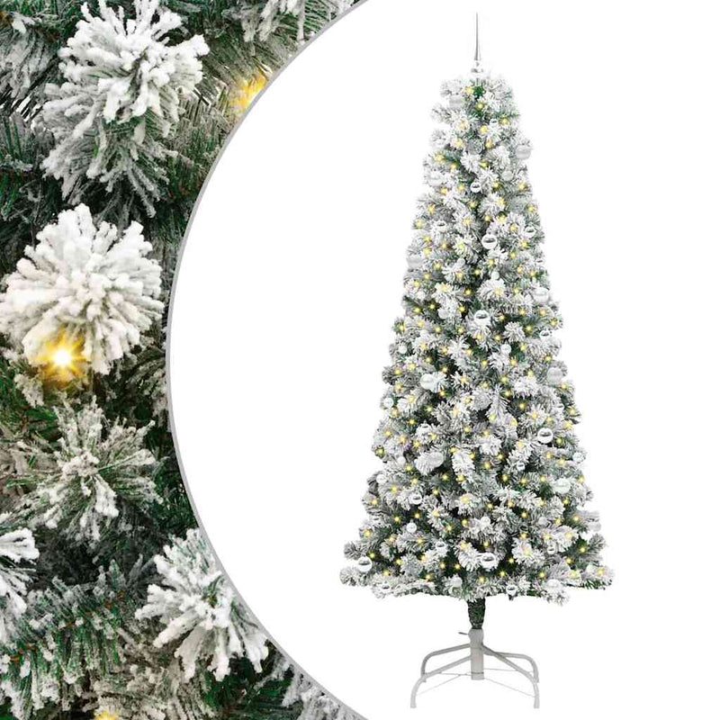 Load image into Gallery viewer, Vidaxl kunstmatige inklapbare kerstboom groen en wit 240 cm
