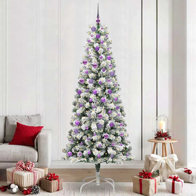 Load image into Gallery viewer, Vidaxl kunstmatige inklapbare kerstboom groen en wit 240 cm
