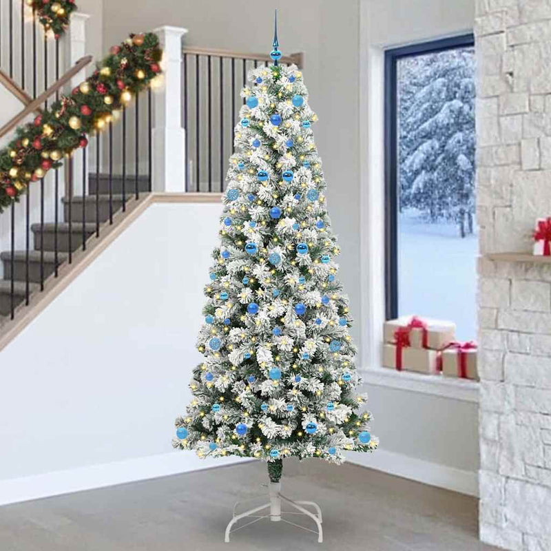 Load image into Gallery viewer, Vidaxl kunstmatige inklapbare kerstboom groen en wit 240 cm
