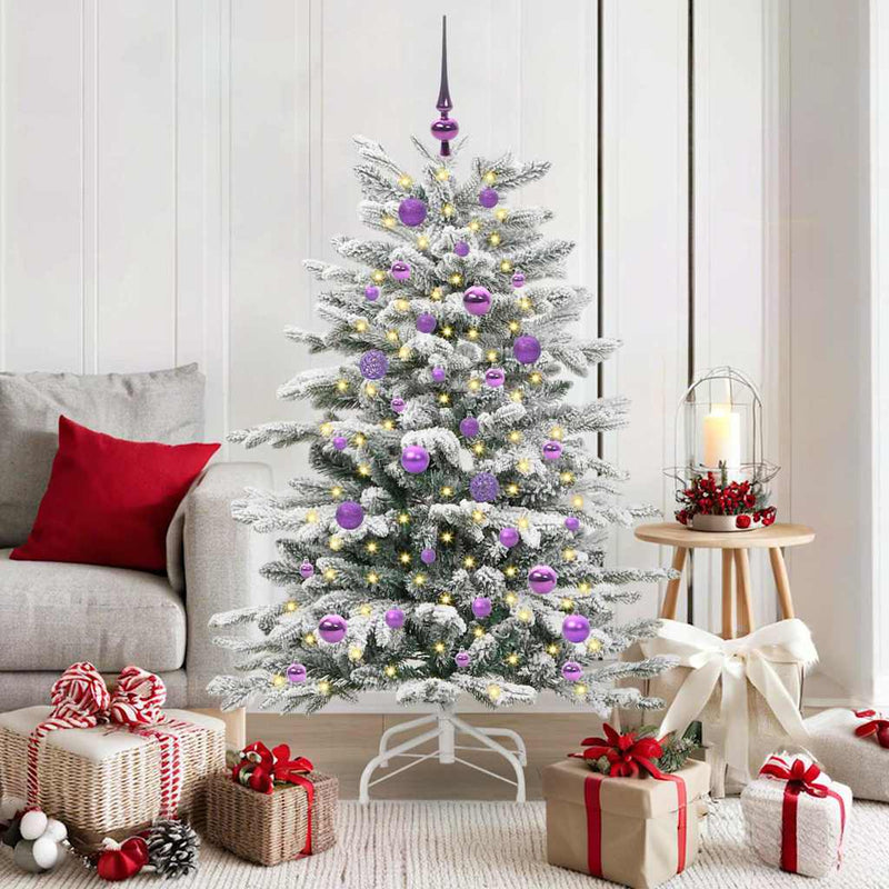 Load image into Gallery viewer, Vidaxl kunstmatige inklapbare kerstboom wit 150 cm pe en pvc
