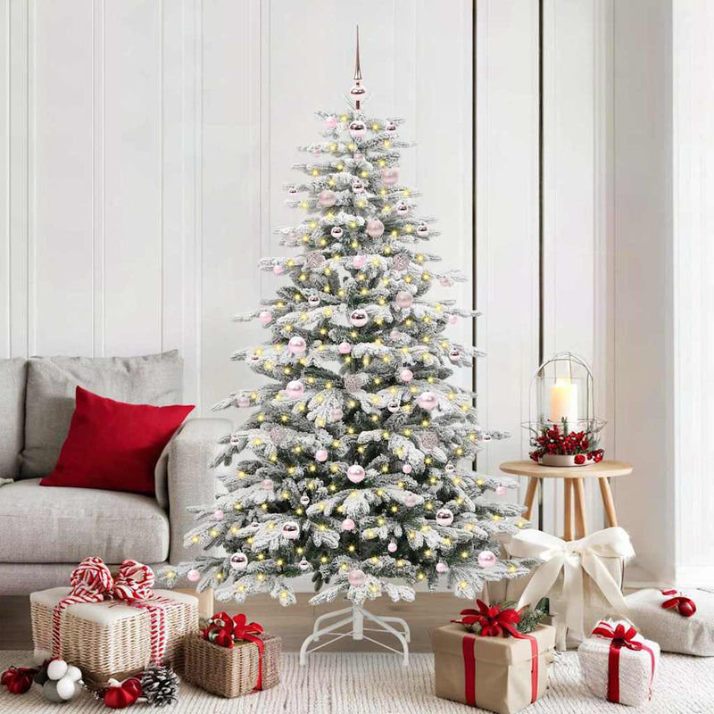 Load image into Gallery viewer, Vidaxl kunstmatige inklapbare kerstboom wit 180 cm pe en pvc
