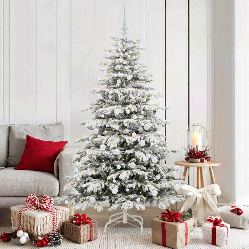 Load image into Gallery viewer, Vidaxl kunstmatige inklapbare kerstboom wit 180 cm pe en pvc
