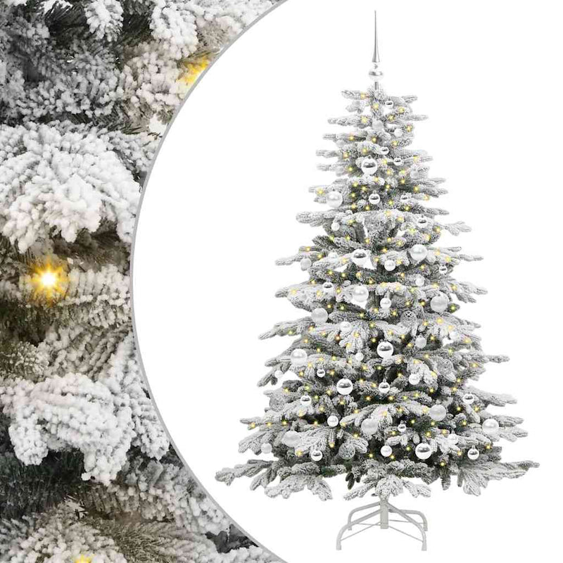Load image into Gallery viewer, Vidaxl kunstmatige inklapbare kerstboom wit 180 cm pe en pvc
