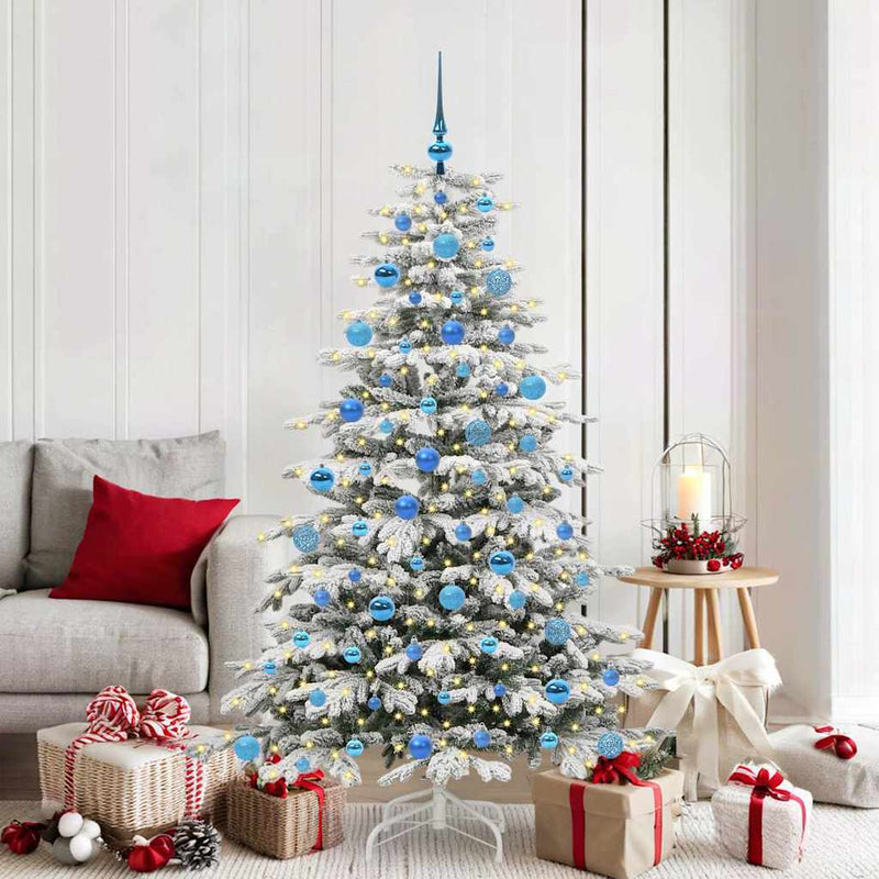 Load image into Gallery viewer, Vidaxl kunstmatige inklapbare kerstboom wit 180 cm pe en pvc
