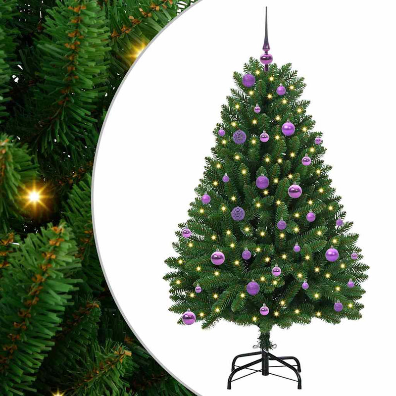Load image into Gallery viewer, Vidaxl kunstkerstboom met 150 led groen 150 cm pvc en metaal
